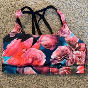 Floral Lululemon Sports Bra. Size 6